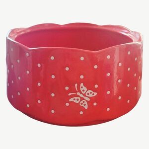 Vintage WAECHTERSBACH Germany Red White Polka Dot Scalloped Butterfly 8" Bowl